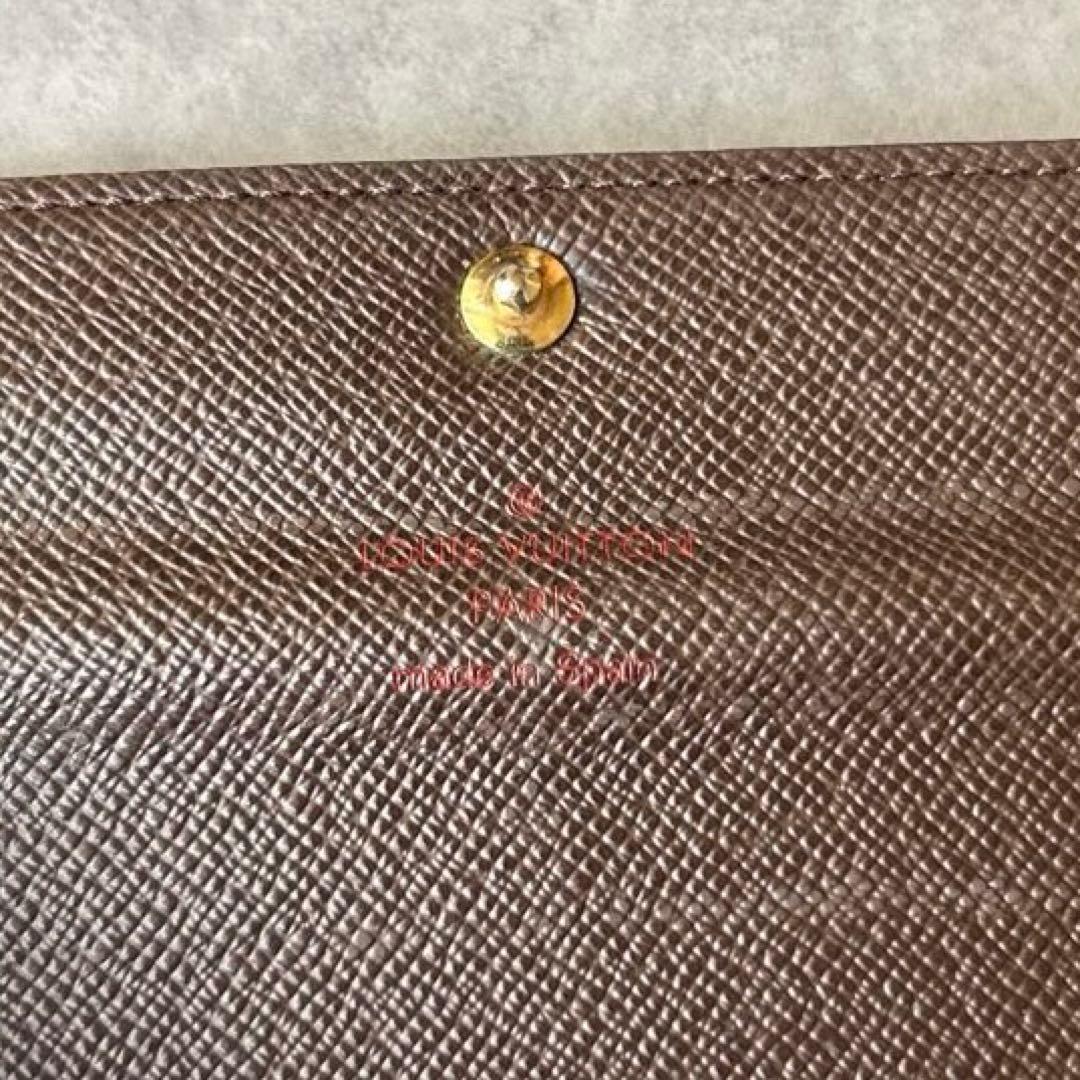 ルイ・ヴィトン ポルトフォイユ・サラ ダミエ・エベヌ 長財布 イニシャル刻印あり