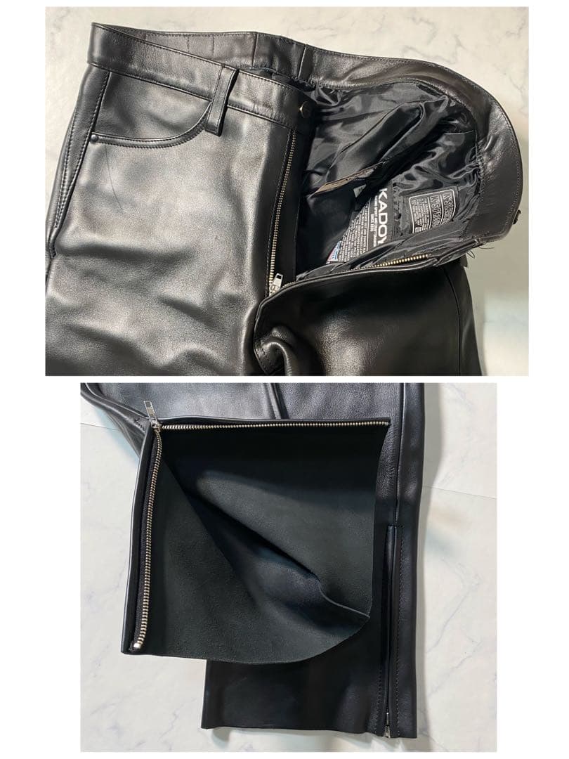 新品未使用】カドヤ　レザーパンツ　サイズ33　カウレザー　タグ付き　Lサイズ相当