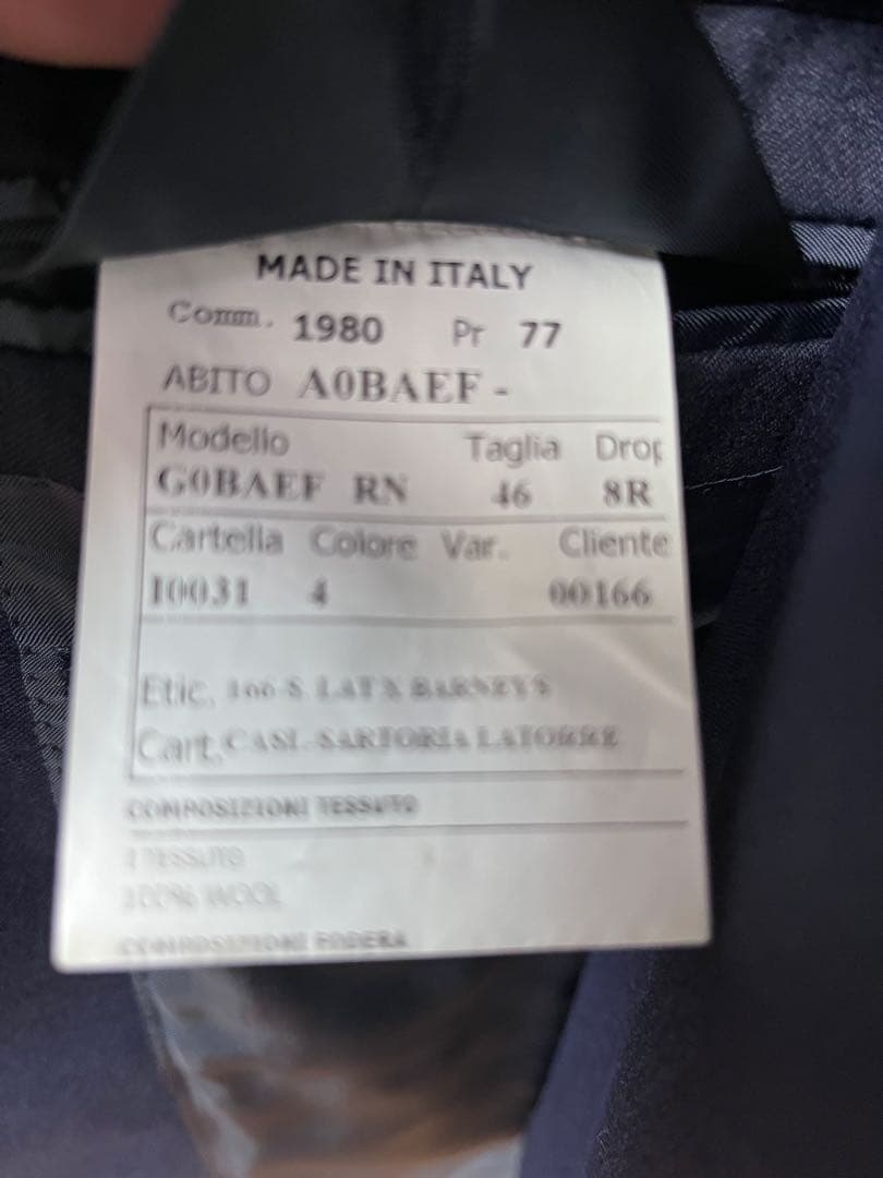 LATORRE（ラトーレ）BARNEYS NEW YORKネイビー スーツ