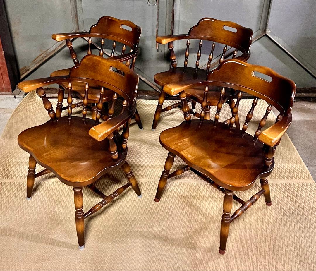 ③ 飛騨産業 ダイニングチェアキツツキマーク4脚セット直接引き取り大歓迎　静岡市