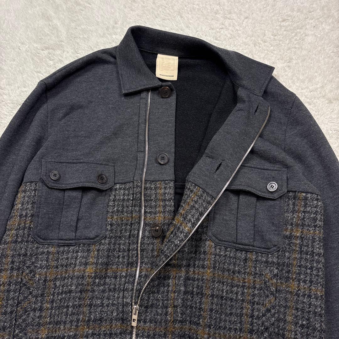 WOOYOUNGMI ウーヨンミ　ハリスツイード切替スウェットジャケット