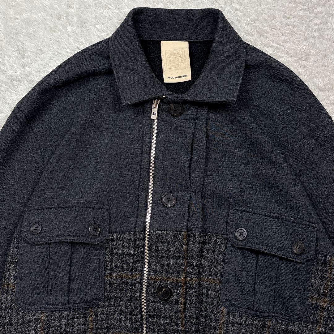 WOOYOUNGMI ウーヨンミ　ハリスツイード切替スウェットジャケット