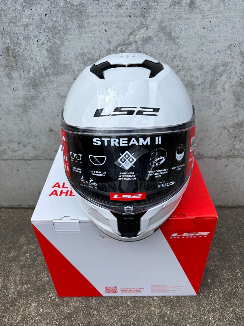 x*y様 LS2 STREAM II フルフェイスヘルメット ホワイトサイズL
