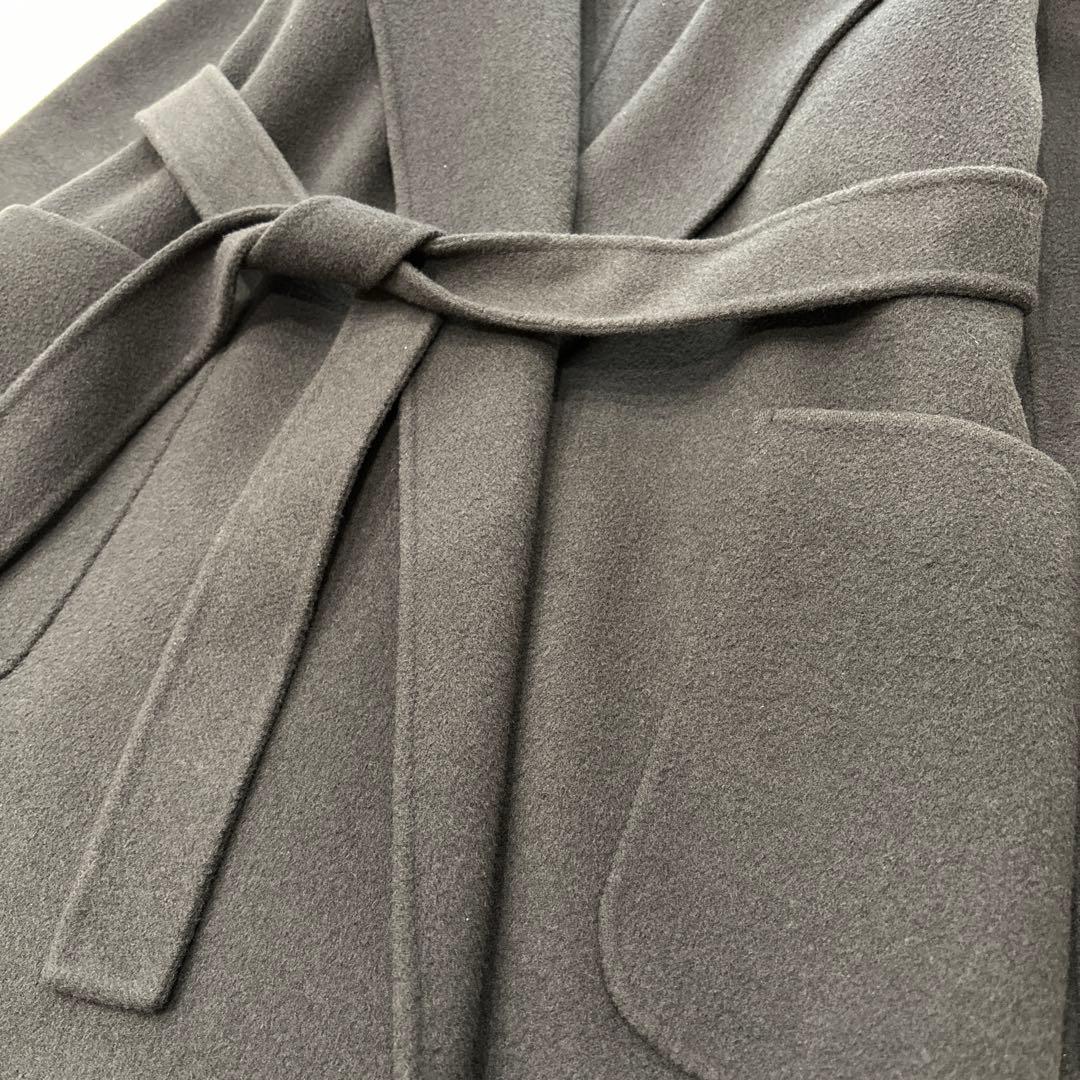 ANAYI ロングコート ベルト付 グレー 36 リバーコート