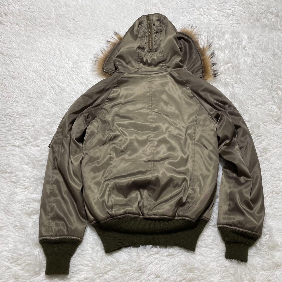 y2k 00s archive N-2B リアルファー　ボンバージャケット　光沢