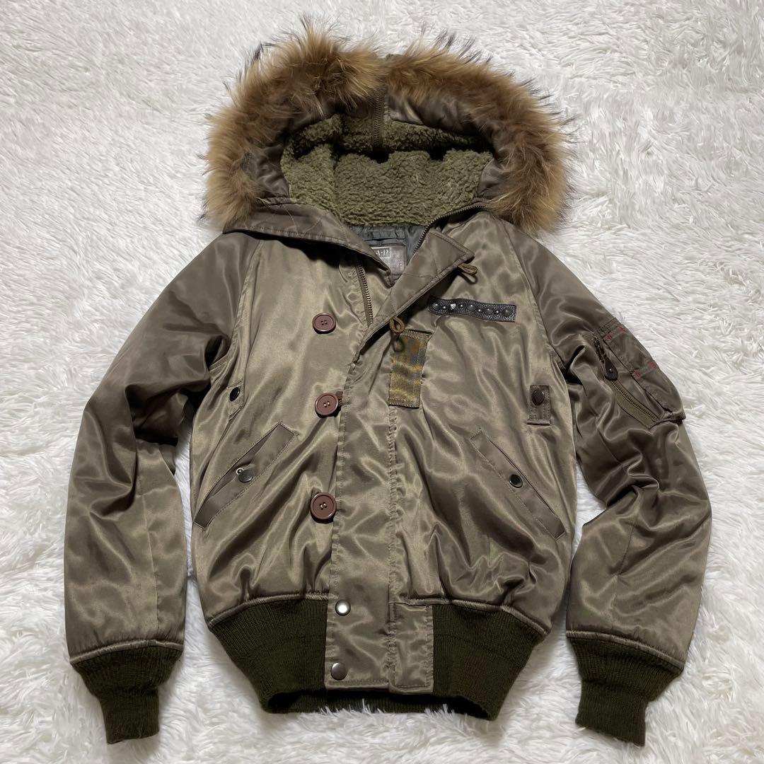 y2k 00s archive N-2B リアルファー　ボンバージャケット　光沢