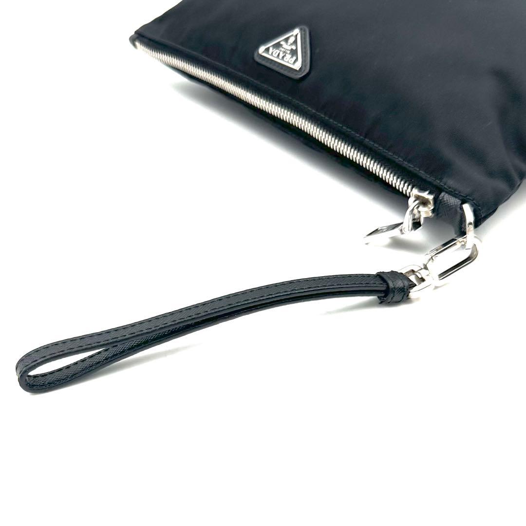 《極美品/現行》ギャラ付 PRADA サフィアーノ ストラップ クラッチバッグ