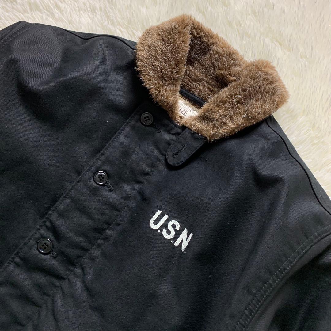 美品■ヒューストン デッキジャケット ブラック 42