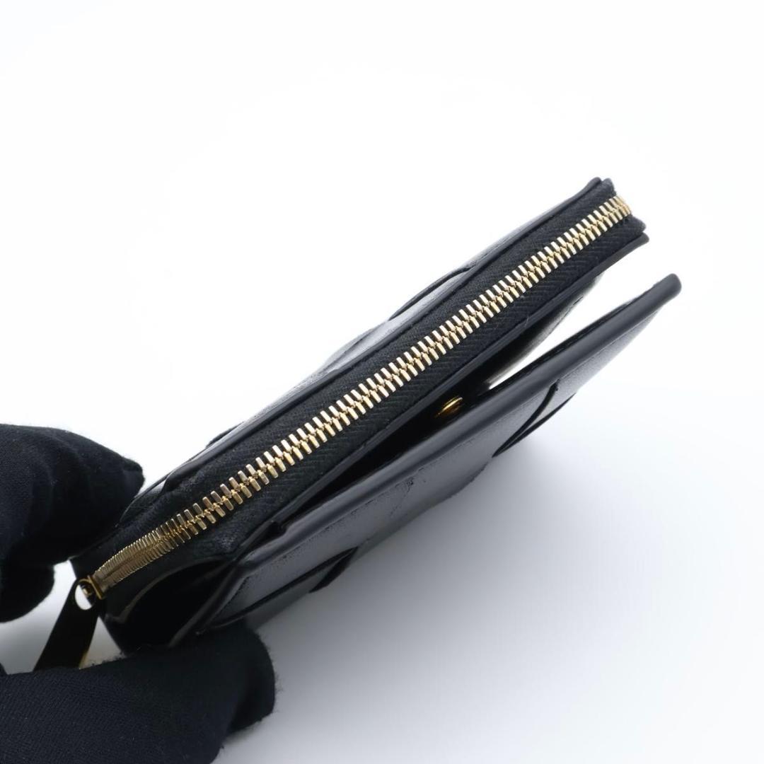 【極美品】BOTTEGAVENETA 折り財布　黒　コンパクトジップウォレット