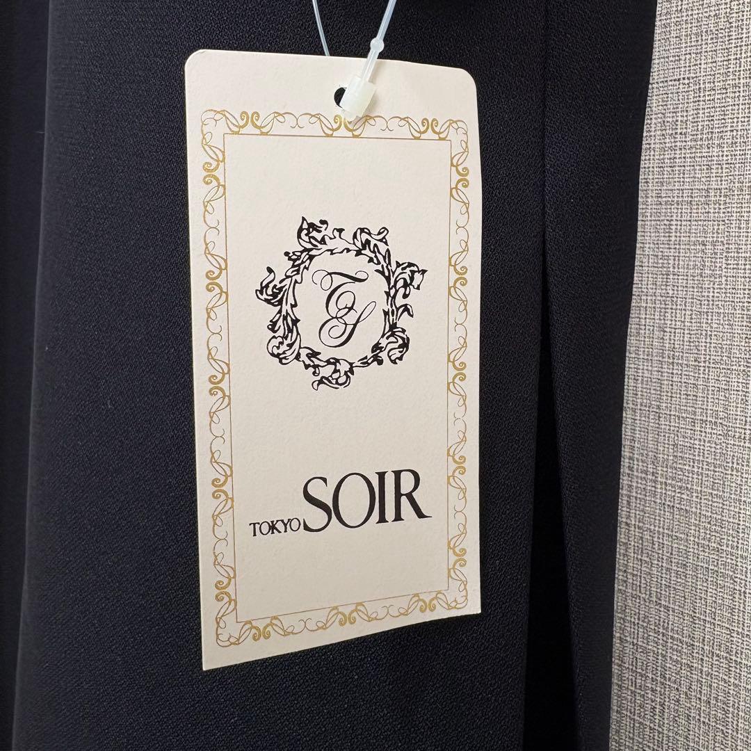 新品　東京ソワール 濃紺 フォーマル ロングジャケット 19号 ノーカラー