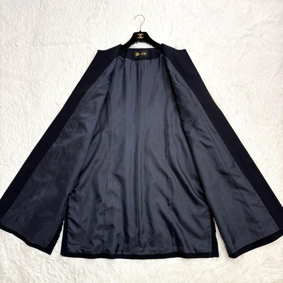 新品　東京ソワール 濃紺 フォーマル ロングジャケット 19号 ノーカラー