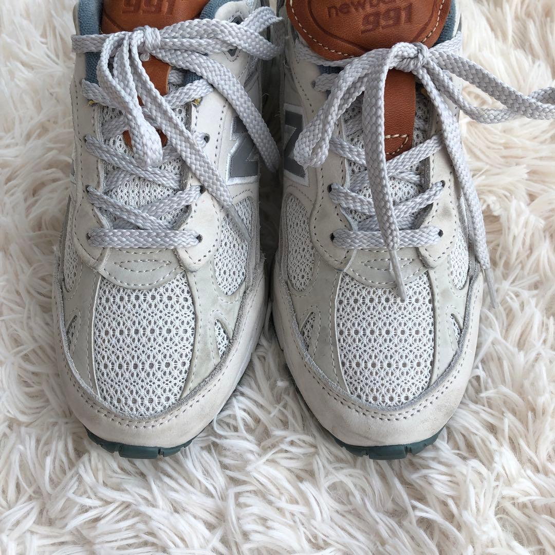 イングランド製NEW BALANCEニューバランス991スニーカーホワイトグレー