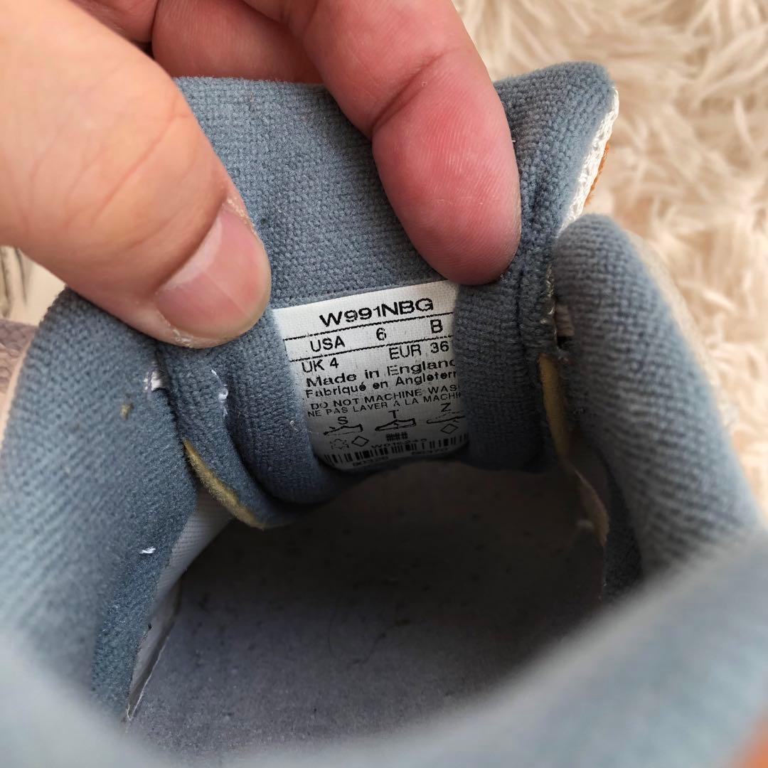 イングランド製NEW BALANCEニューバランス991スニーカーホワイトグレー