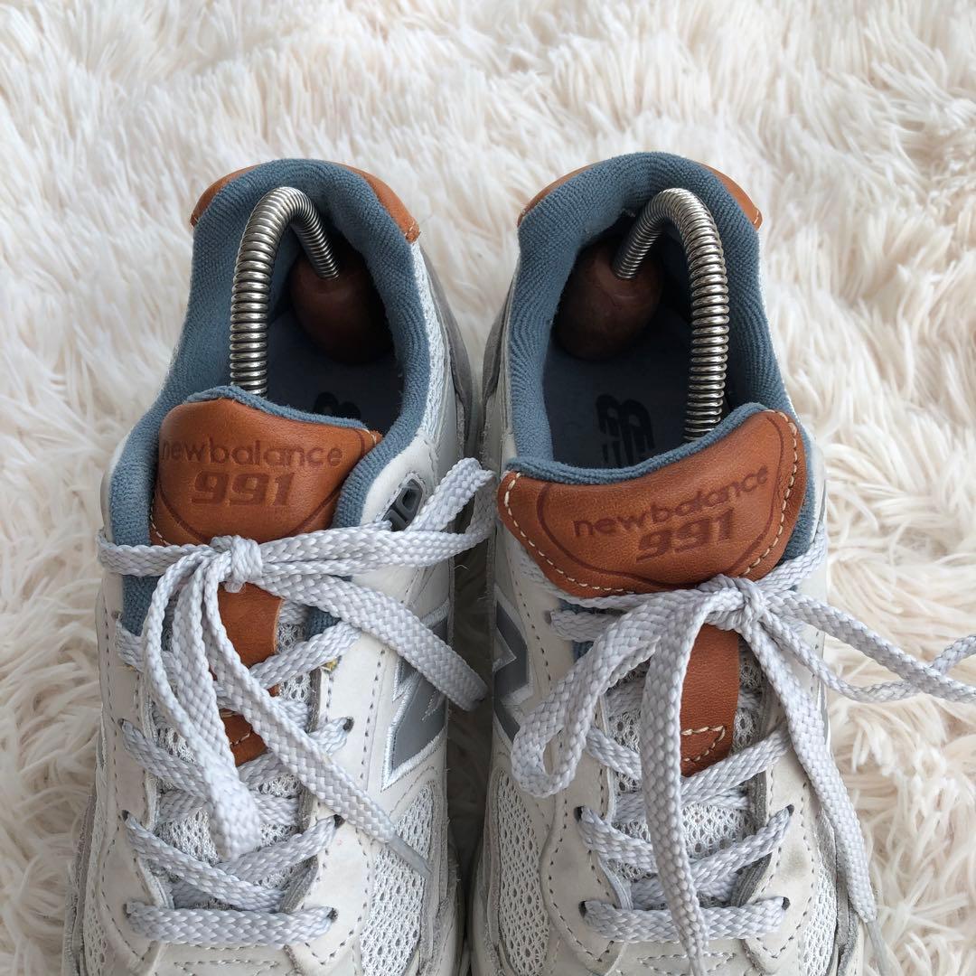 イングランド製NEW BALANCEニューバランス991スニーカーホワイトグレー
