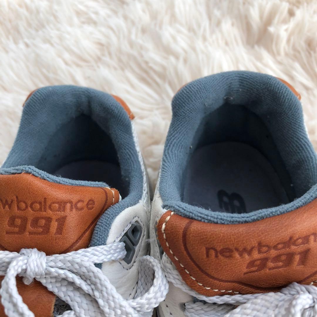 イングランド製NEW BALANCEニューバランス991スニーカーホワイトグレー