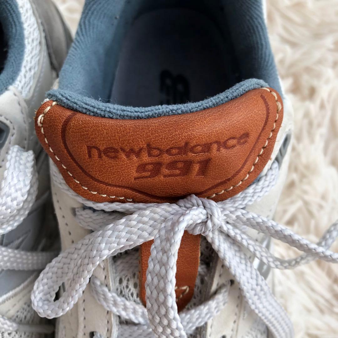 イングランド製NEW BALANCEニューバランス991スニーカーホワイトグレー