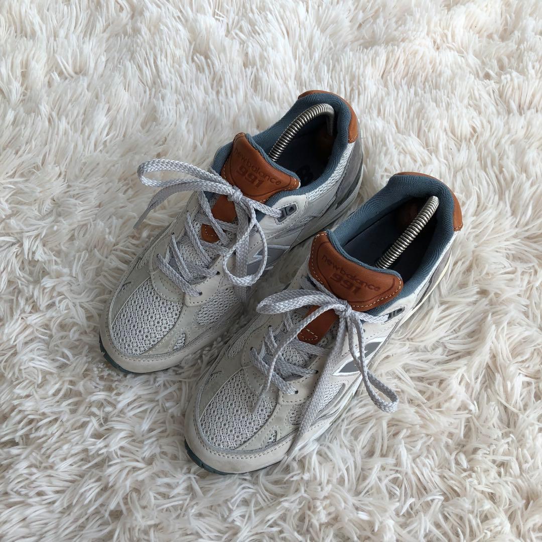 イングランド製NEW BALANCEニューバランス991スニーカーホワイトグレー
