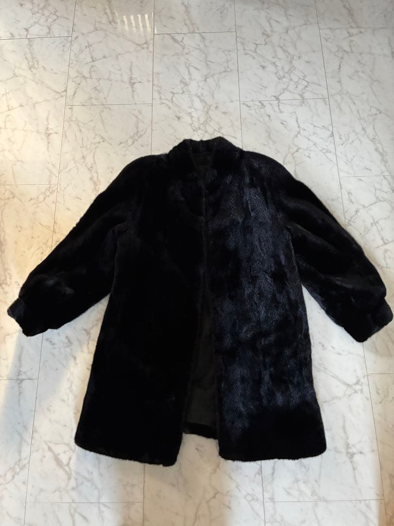 f*e様 ブラック　ミンク　毛皮コートロング