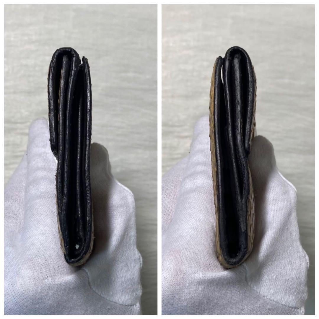 希少早い者勝ち　PRADA プラダ　二つ折り　パイソン　財布　黄色　ブラウン