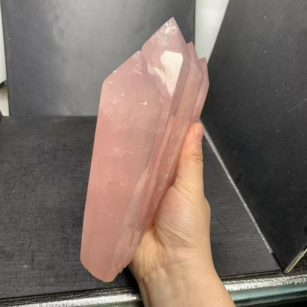 家庭円満天然ローズクォーツ六角柱B0105/YS/1030145/799D