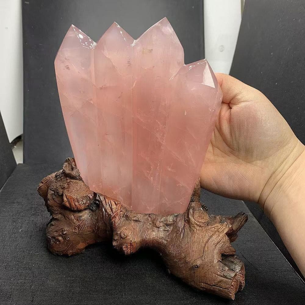 家庭円満天然ローズクォーツ六角柱B0105/YS/1030145/799D