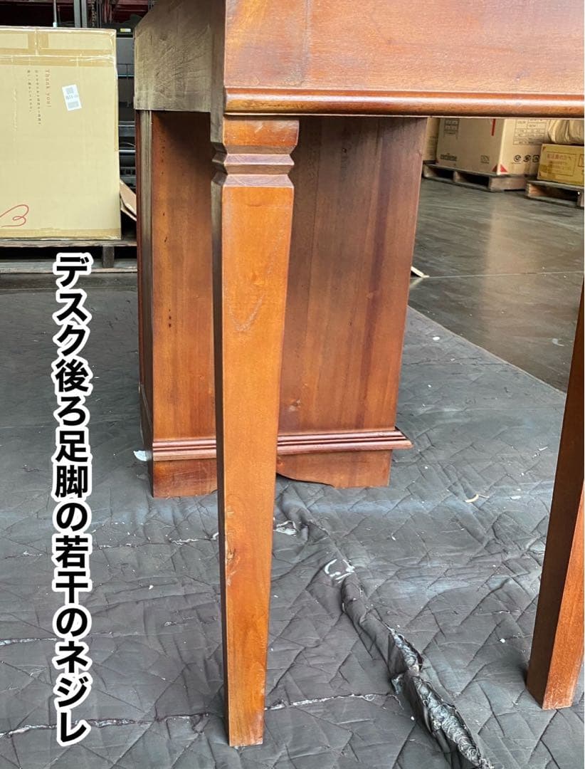 Mアウトレット アジアン デスク コロニアル アンティーク カントリー 書斎 机