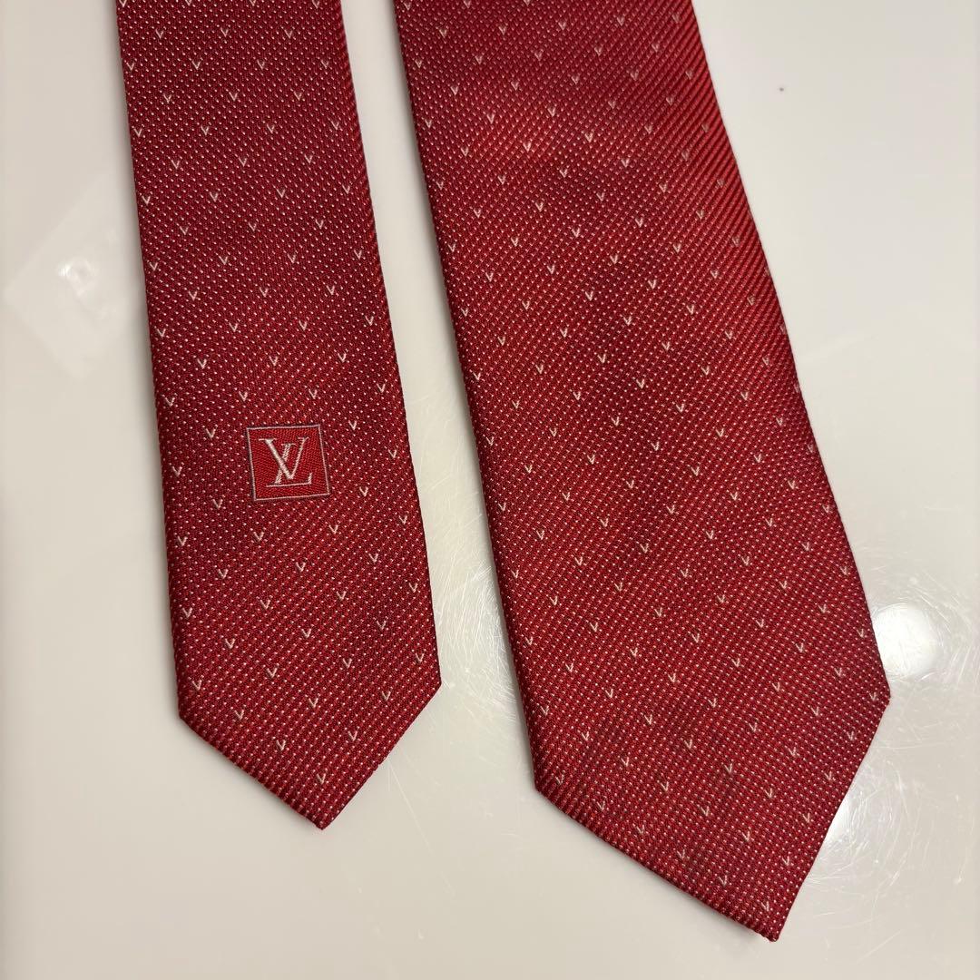 【US限定】LOUIS VUITTON レッド ドットネクタイ