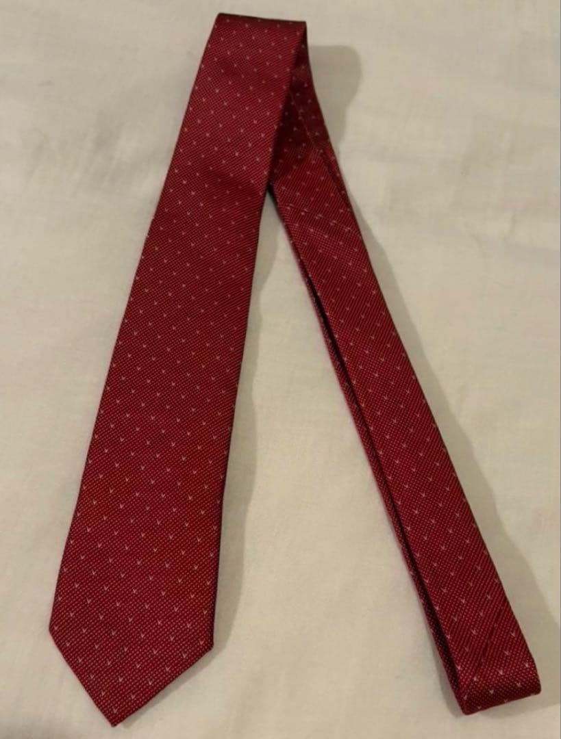 【US限定】LOUIS VUITTON レッド ドットネクタイ