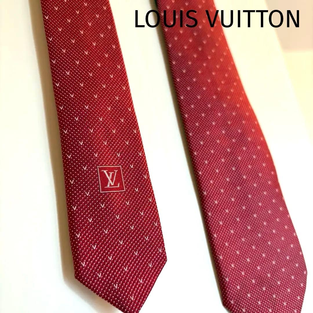 【US限定】LOUIS VUITTON レッド ドットネクタイ