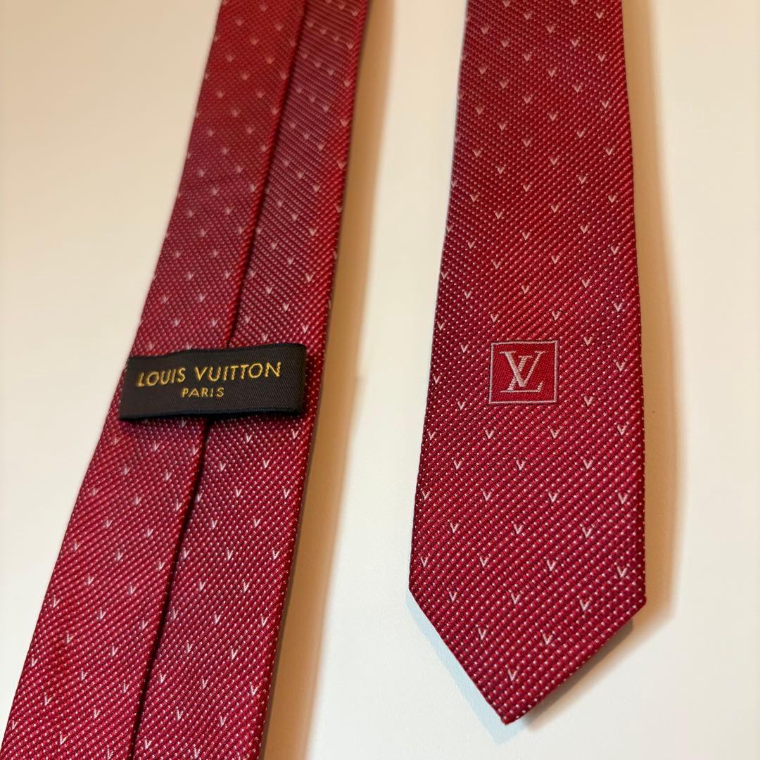 【US限定】LOUIS VUITTON レッド ドットネクタイ