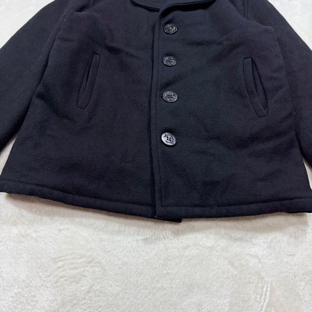 Schott シングル ピーコート キルティング メルトンウール USA 40