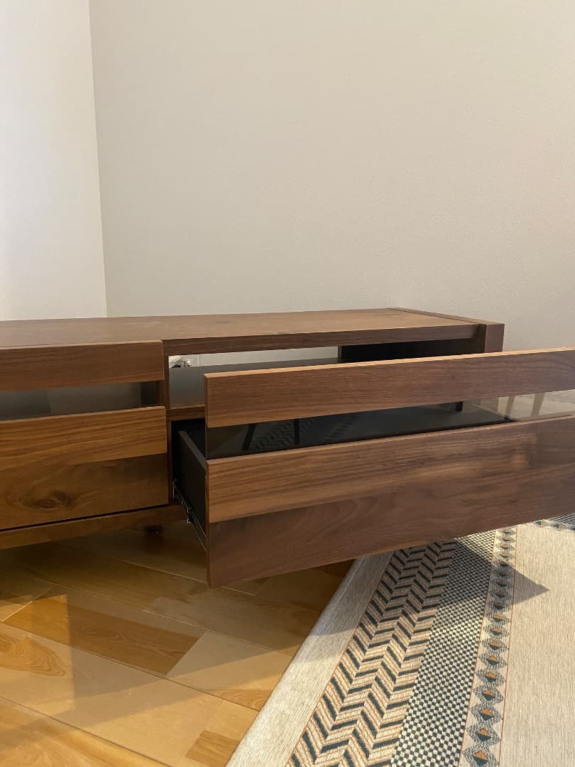 【美品】ウォールナット無垢材 関家具 テレビ台 150cm 引き出し付き