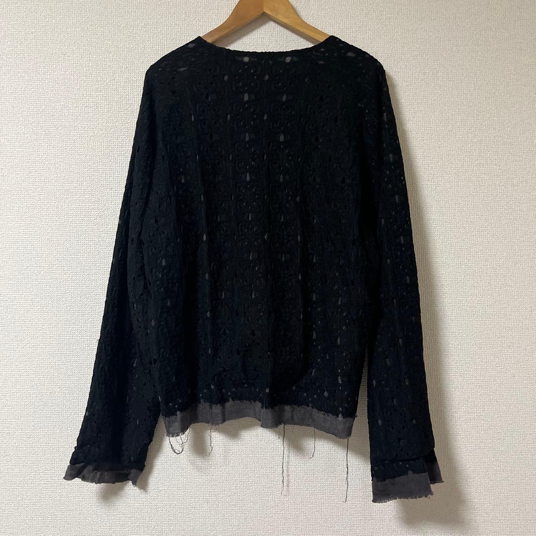 Sasquatchfabrix.魔除け レース リバーシブル ジャケット 黒XL