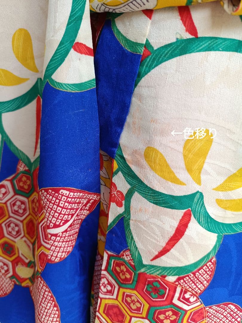 専用です☆アンティーク青に捻り梅の着物と作り帯のセット☆七五三3歳