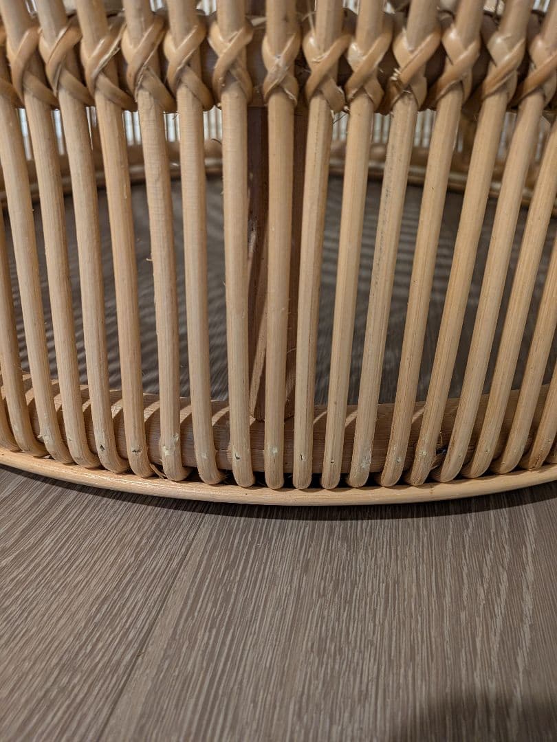 kanademono ラタン×ガラス ローテーブル LTB-B03