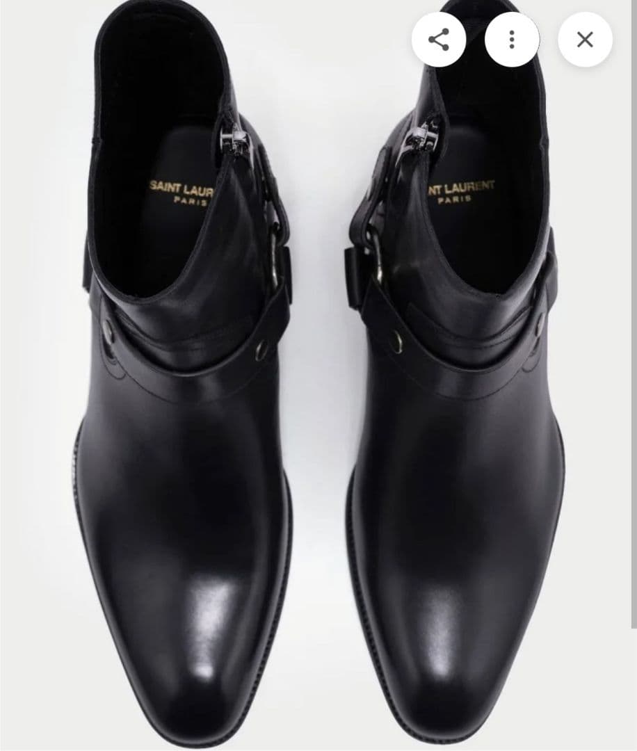 サンローラン本革クラッシックワイアットハーネスブーツ39