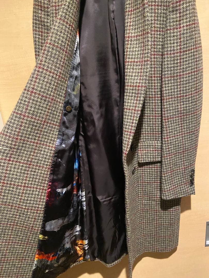 ポールスミス　チェック柄 ダブルブレスト チェスターコート