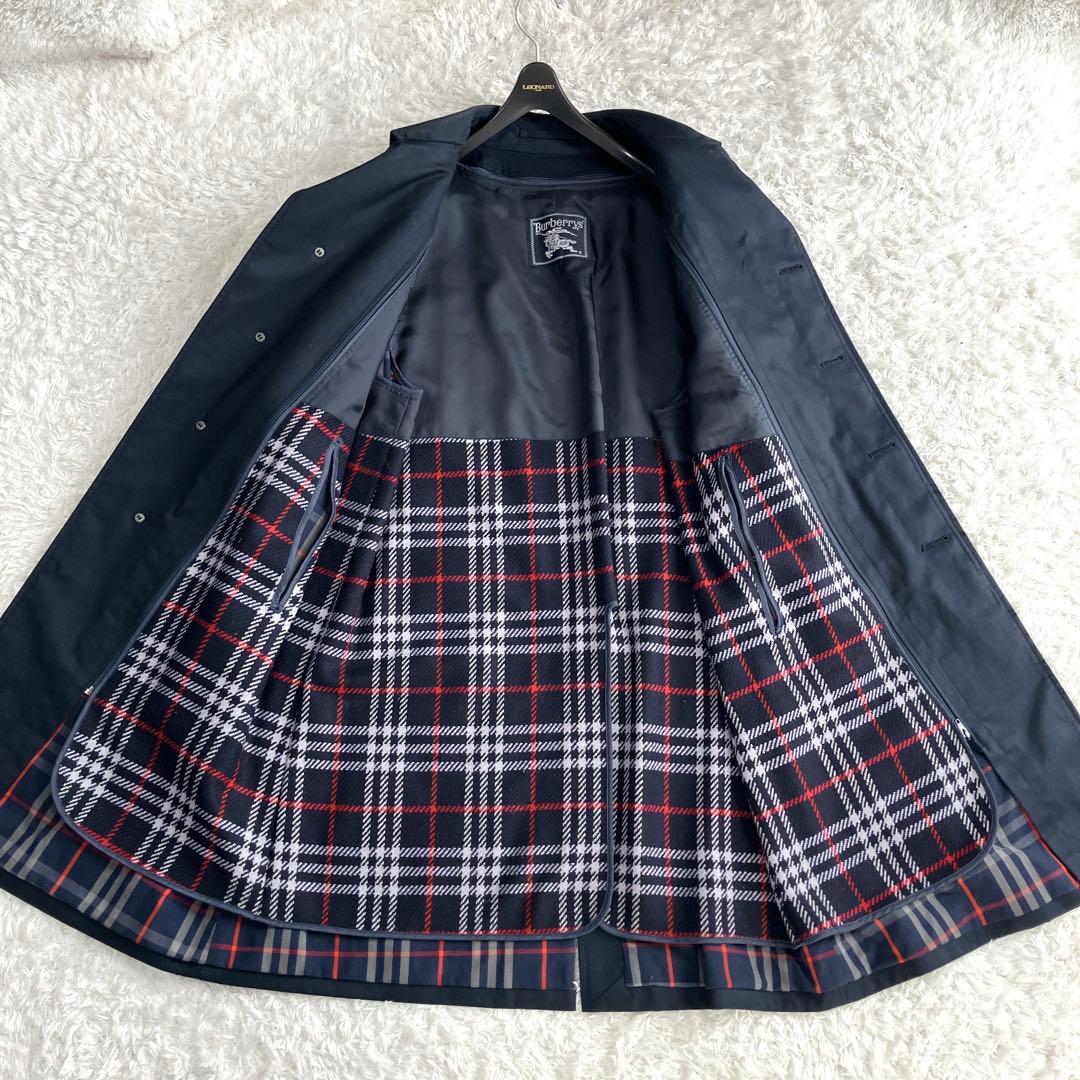 希少色✨バーバリーズ ステンカラーコート ライナー ノバチェック 濃紺 M