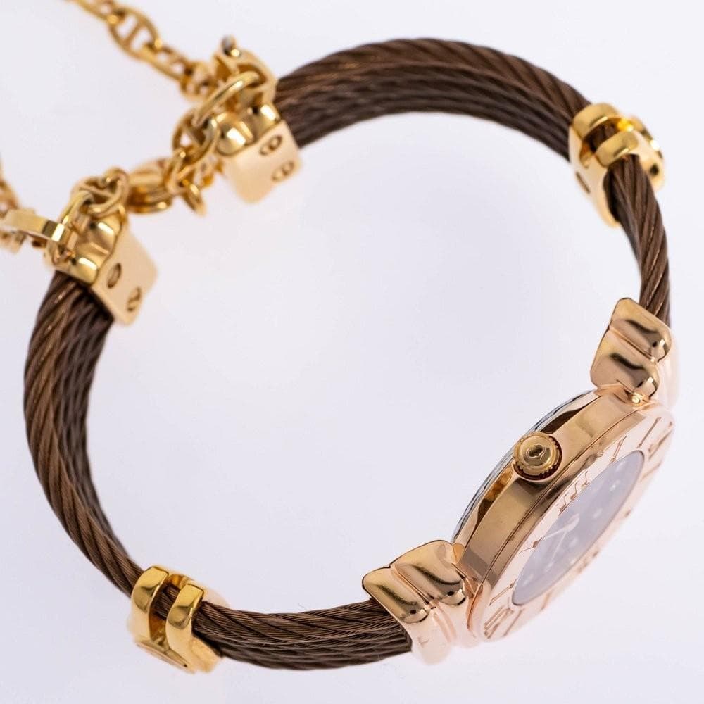 ★稼働品★ シャリオール サントロペ 12P ブラウン文字盤 ダイヤ 028R