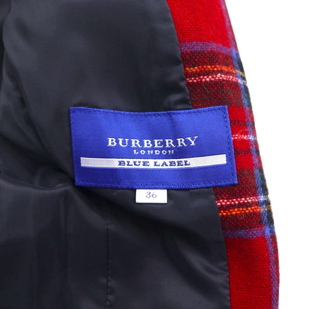 美品◎バーバリーブルーレーベル タータンチェック 切りっぱなしジャケット 36