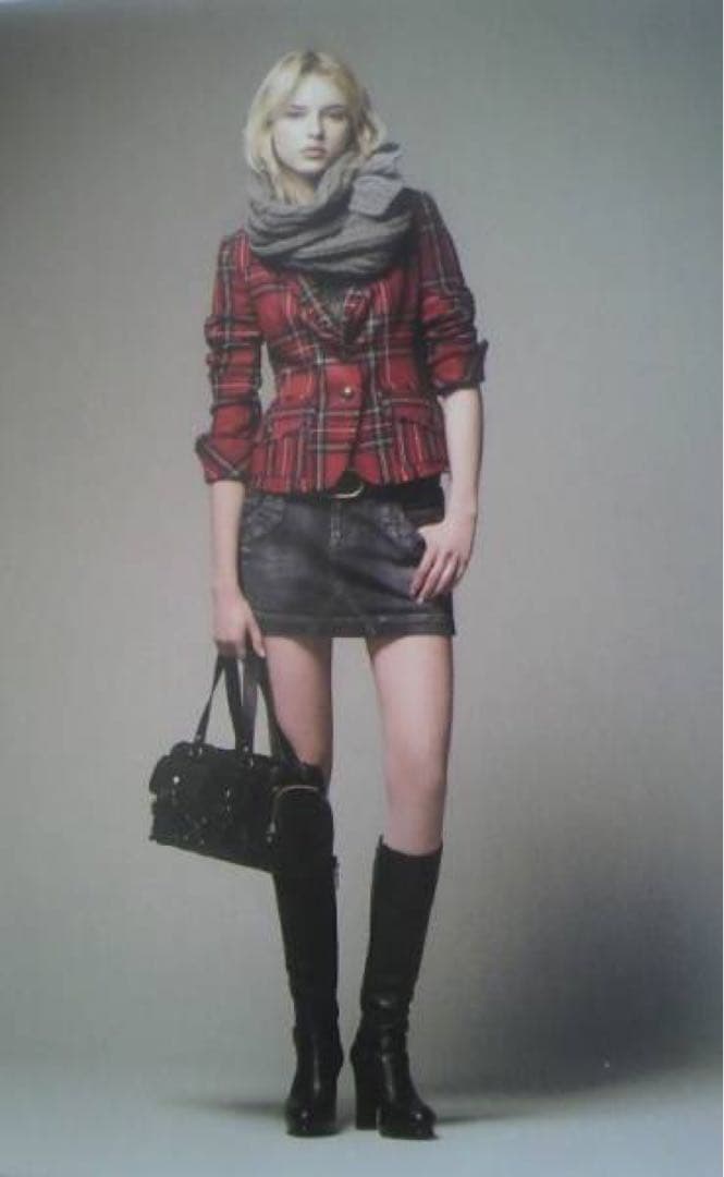 美品◎バーバリーブルーレーベル タータンチェック 切りっぱなしジャケット 36