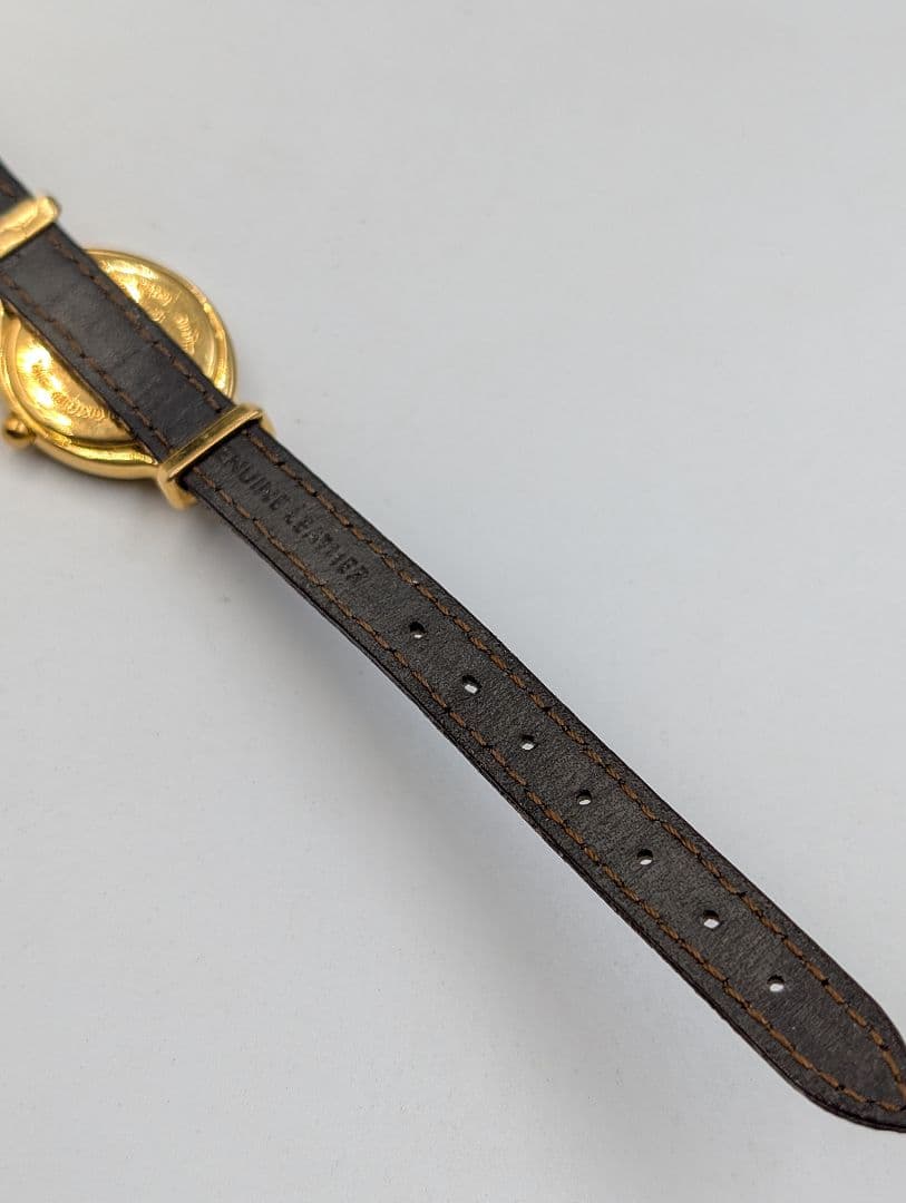 フェンディ レディース腕時計☆ゴールド/ブラウン☆2針☆ベルト訳あり☆電池交換済