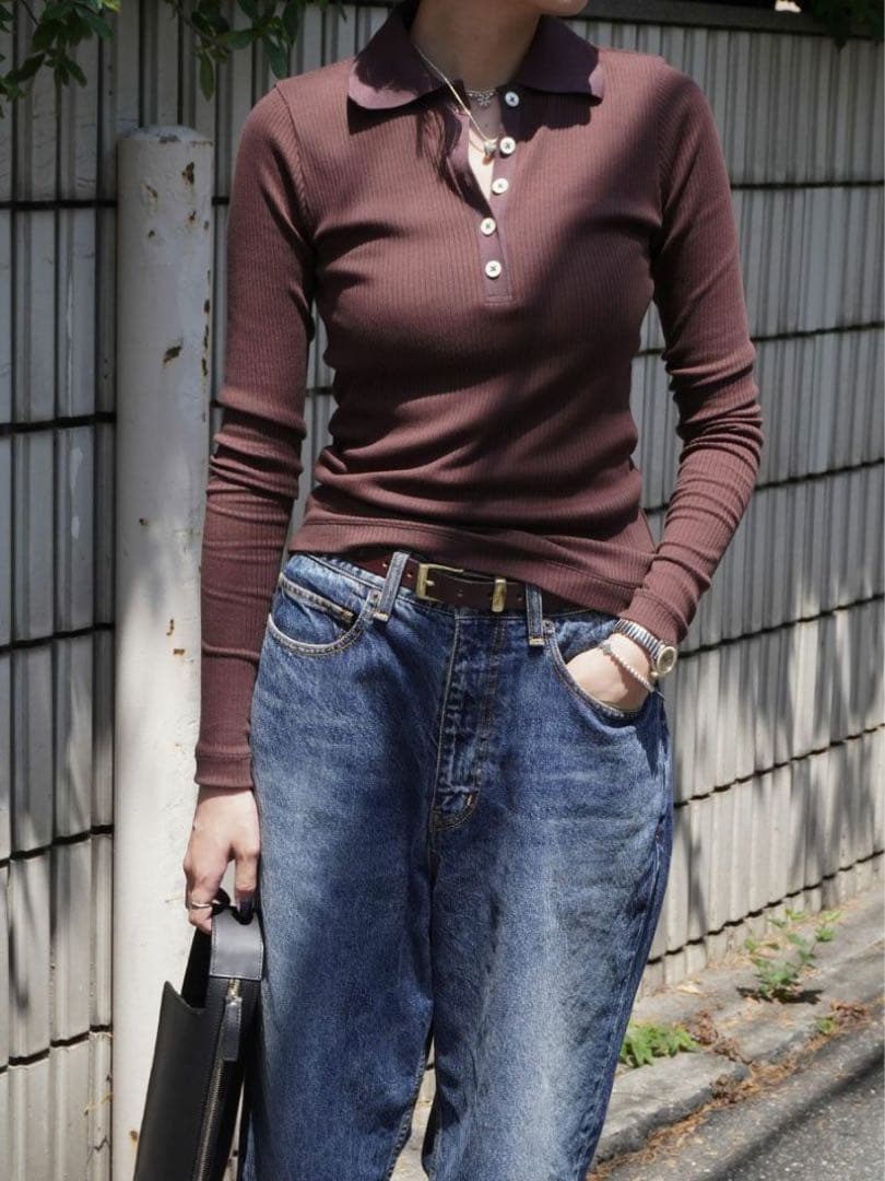 トップス Ernie Palo Rib Tight Polo T-shirt