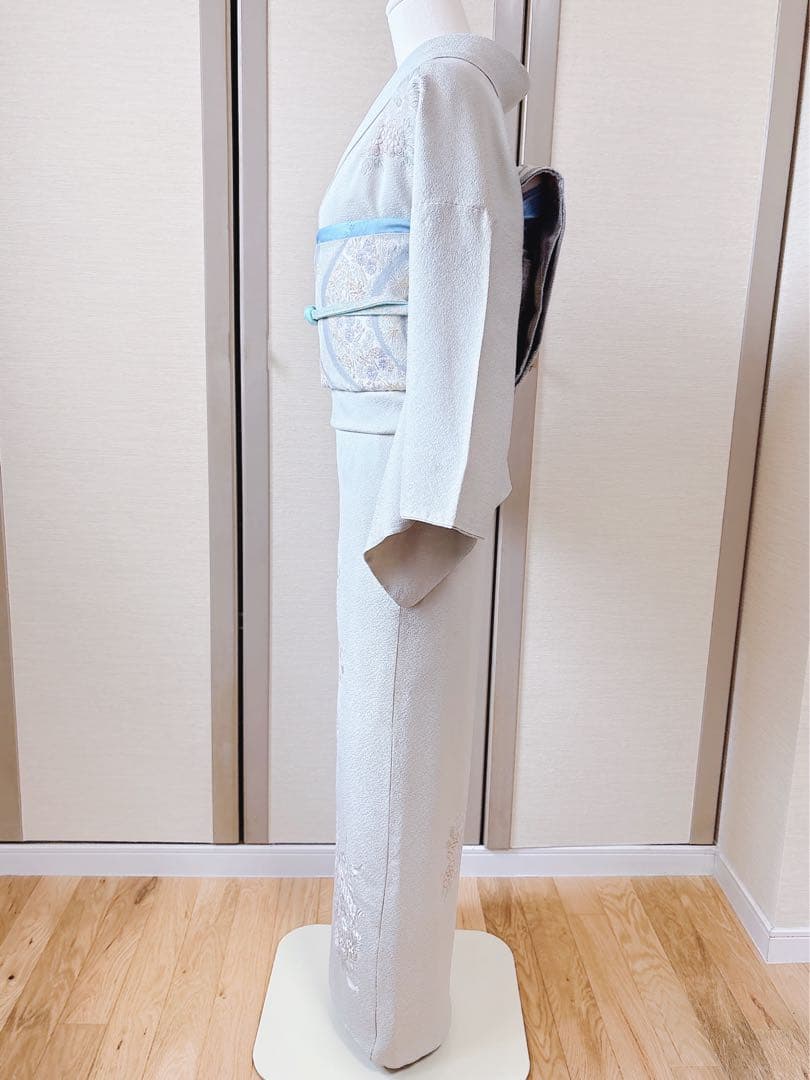 難あり　訪問着　裄65 スワトウ　蘇州　刺繍　卒業式　入学式　S 緑　水色