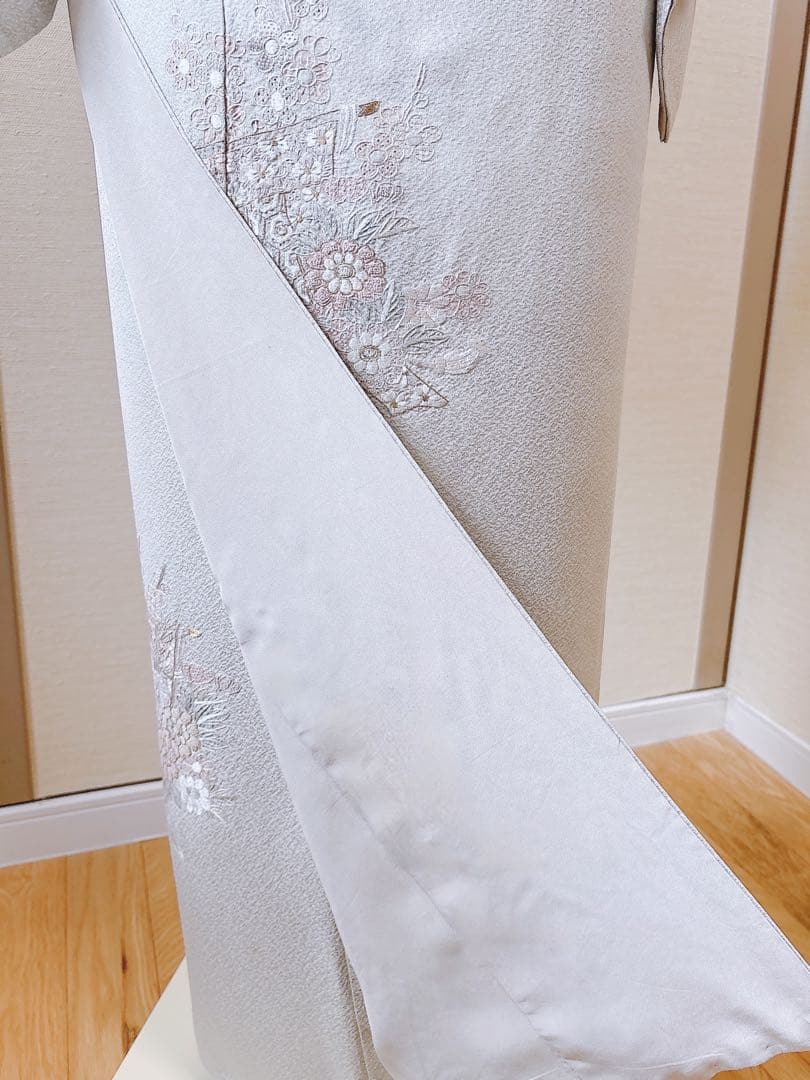 難あり　訪問着　裄65 スワトウ　蘇州　刺繍　卒業式　入学式　S 緑　水色