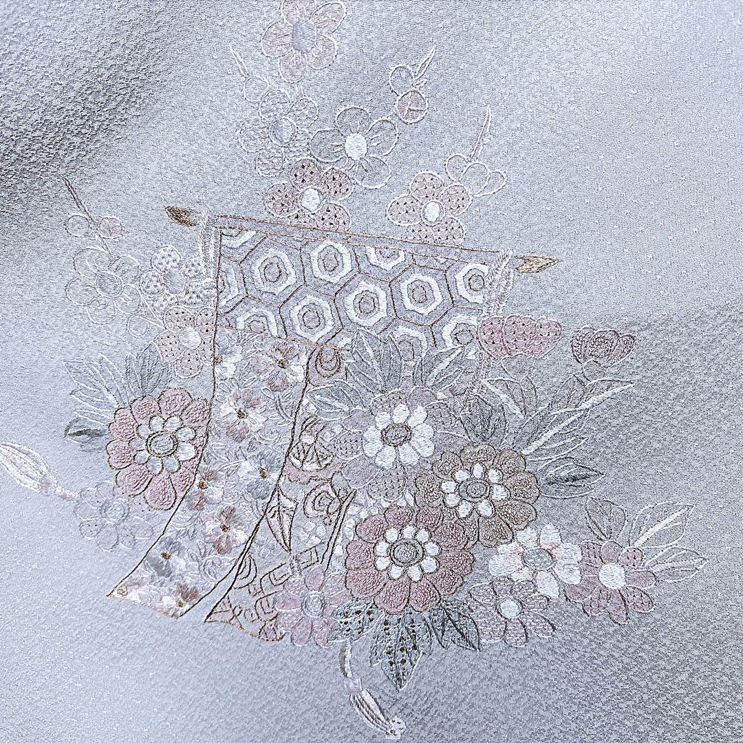 難あり　訪問着　裄65 スワトウ　蘇州　刺繍　卒業式　入学式　S 緑　水色