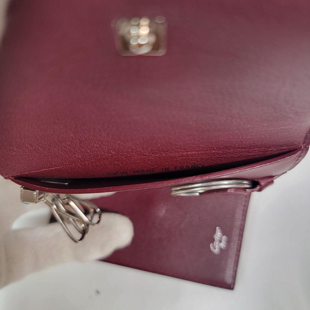 新品未使用 Cartier キーケース 6連 ボルドー ロゴ刻印 シルバー金具
