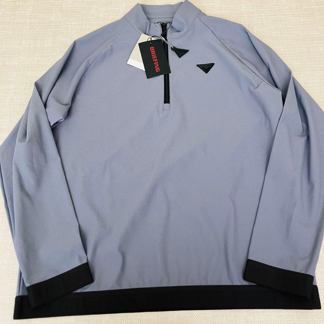 【新品タグ付】BRIEFING LOGO RIB LS HALFZIP L