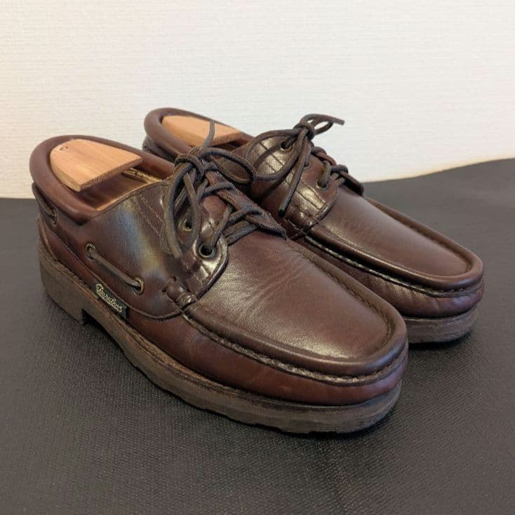 希少 Paraboot デッキシューズ デカタグ 5.5 ブラウン