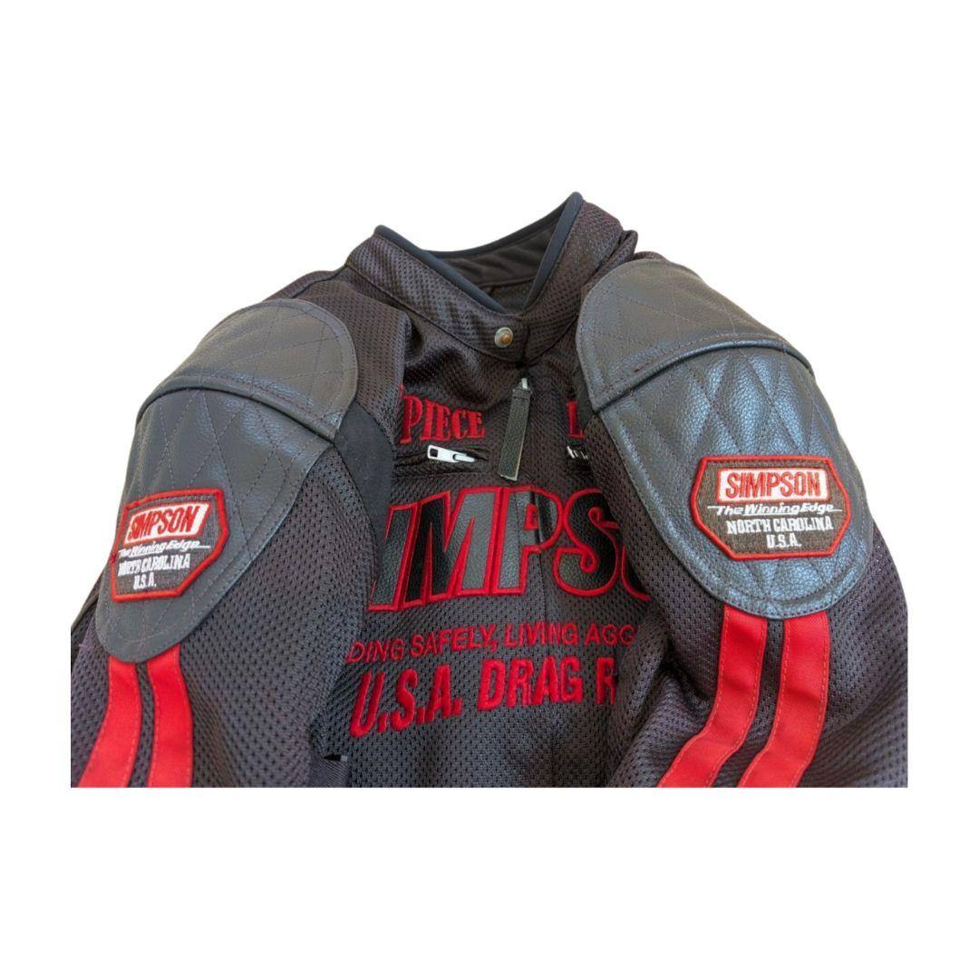 シーズン到来 SIMPSON メッシュライダース L 赤黒 美品
